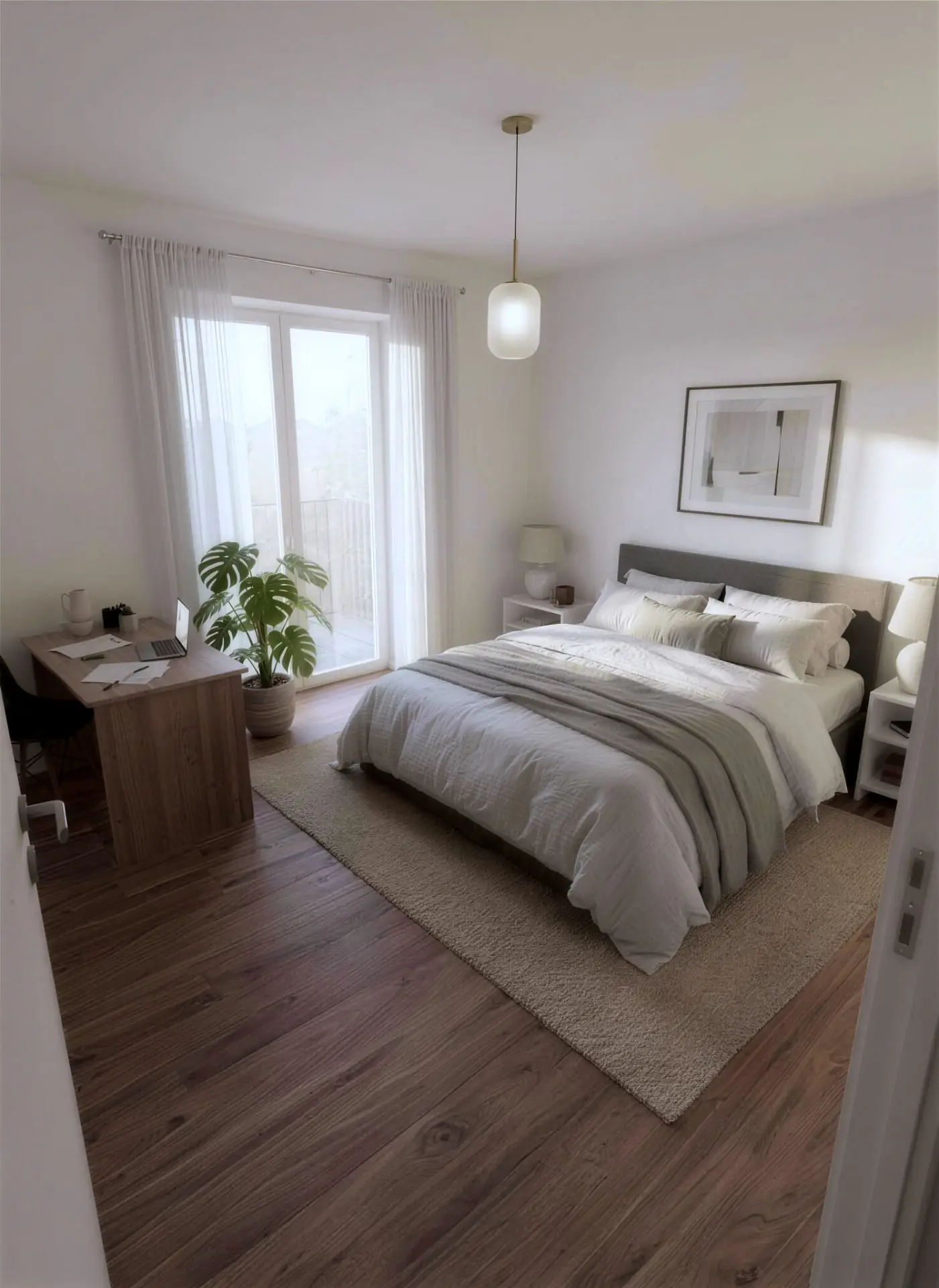 Interiér — hlavná spálňa s výstupom na balkón