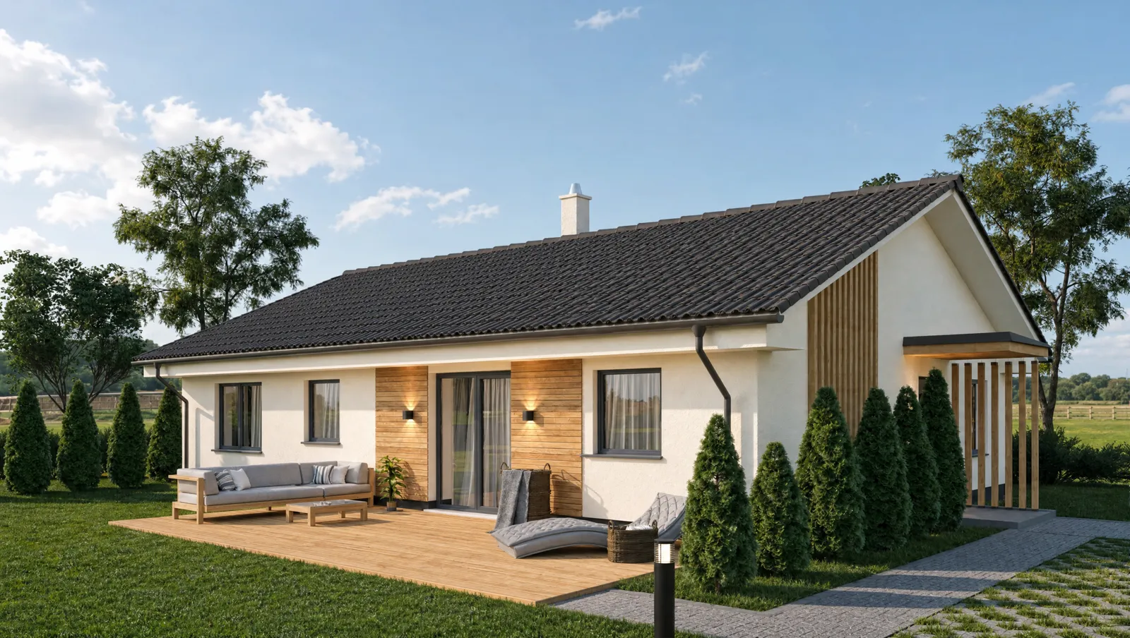 Rodinný 100 — exteriérová vizualizácia